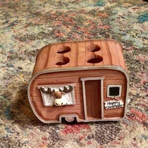 Rustic Trailer Happy Camper Toothbrush Holder